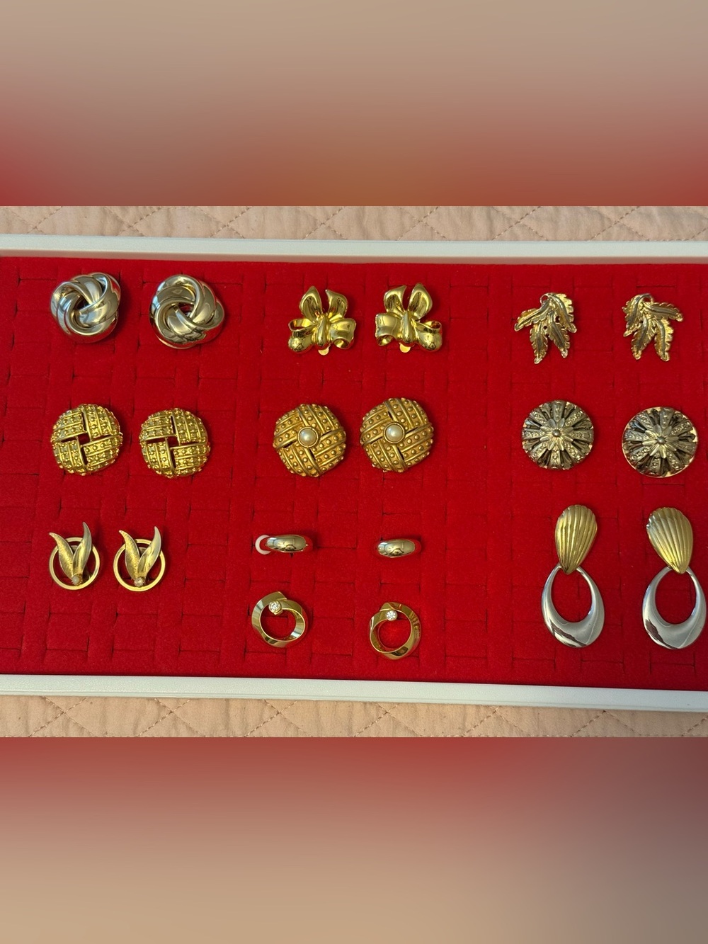 Vintage Gold-Tone Women's Earring Lot (Assorted Styles)